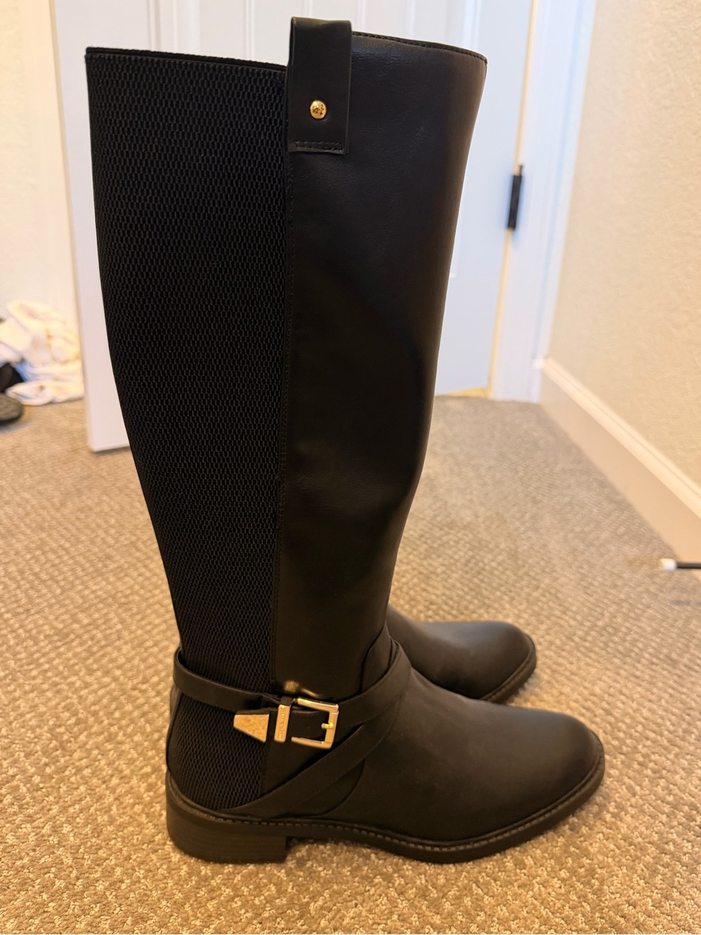 KELLY & KATIE SHRY BLACK STRETCH KNEE HIGH BOOTS SIZE 9.5